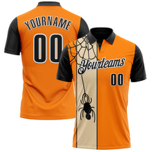 Laden Sie das Bild in den Galerie-Viewer, Custom Bay Orange Black-City Cream 3D Bowling Spider Performance Polo Shirt
