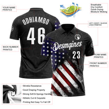 Laden Sie das Bild in den Galerie-Viewer, Custom Black White 3D Bowling American Flag Performance Polo Shirt
