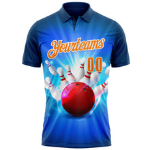 Charger l&#39;image dans la galerie, Custom Navy Bay Orange-White 3D Bowling Performance Polo Shirt
