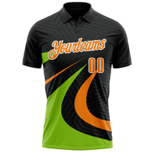 Загрузить изображение в средство просмотра галереи, Custom Black Bay Orange-Neon Green 3D Bowling Geometric Shape Performance Polo Shirt
