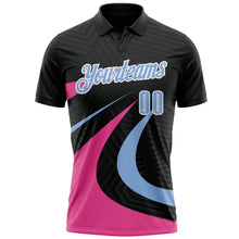 Загрузить изображение в средство просмотра галереи, Custom Black Light Blue-Pink 3D Bowling Geometric Shape Performance Polo Shirt
