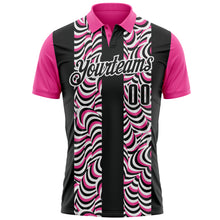 Charger l&#39;image dans la galerie, Custom Black Pink-White 3D Bowling Geometric Shape Performance Polo Shirt
