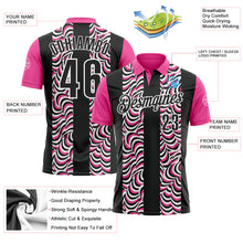 Charger l&#39;image dans la galerie, Custom Black Pink-White 3D Bowling Geometric Shape Performance Polo Shirt
