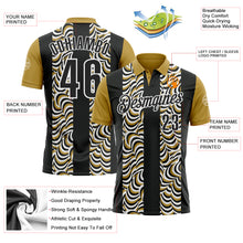 Загрузить изображение в средство просмотра галереи, Custom Black Old Gold-White 3D Bowling Geometric Shape Performance Polo Shirt
