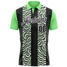 Загрузить изображение в средство просмотра галереи, Custom Black Pea Green-White 3D Bowling Geometric Shape Performance Polo Shirt
