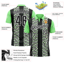 Загрузить изображение в средство просмотра галереи, Custom Black Pea Green-White 3D Bowling Geometric Shape Performance Polo Shirt
