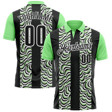 Загрузить изображение в средство просмотра галереи, Custom Black Pea Green-White 3D Bowling Geometric Shape Performance Polo Shirt
