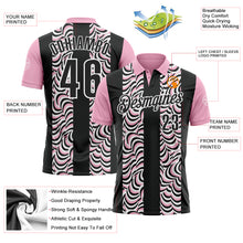 Загрузить изображение в средство просмотра галереи, Custom Black Light Pink-White 3D Bowling Geometric Shape Performance Polo Shirt
