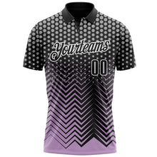 Charger l&#39;image dans la galerie, Custom Black Light Purple-Gray 3D Bowling Geometric Shape Performance Polo Shirt
