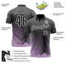 Charger l&#39;image dans la galerie, Custom Black Light Purple-Gray 3D Bowling Geometric Shape Performance Polo Shirt
