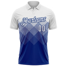 Charger l&#39;image dans la galerie, Custom White Royal 3D Pattern Design Gradient Square Shape Performance Polo Shirt
