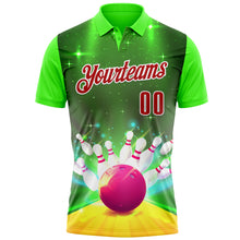 Charger l&#39;image dans la galerie, Custom Green Red-White 3D Bowling Bright Star Performance Polo Shirt
