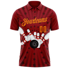 Charger l&#39;image dans la galerie, Custom Crimson Bay Orange 3D Bowling Star Performance Polo Shirt
