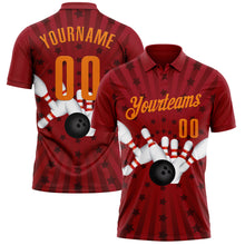 Charger l&#39;image dans la galerie, Custom Crimson Bay Orange 3D Bowling Star Performance Polo Shirt
