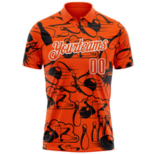 Загрузить изображение в средство просмотра галереи, Custom Orange White 3D Bowling Performance Polo Shirt
