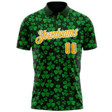 Laden Sie das Bild in den Galerie-Viewer, Custom Green Gold-White 3D St. Patrick&#39;s Day Shamrock Performance Polo Shirt
