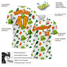 Laden Sie das Bild in den Galerie-Viewer, Custom White Gold-Red 3D St. Patrick&#39;s Day Shamrock Performance Polo Shirt
