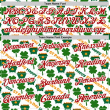 Laden Sie das Bild in den Galerie-Viewer, Custom White Red-Green 3D St. Patrick&#39;s Day Shamrock Performance Polo Shirt
