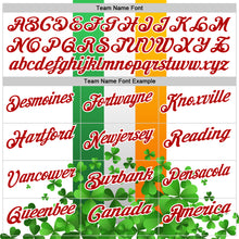 Load image into Gallery viewer, Custom White Red Green-Bay Orange 3D St. Patrick&#39;s Day Shamrock Performance Polo Shirt
