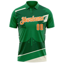 Laden Sie das Bild in den Galerie-Viewer, Custom Green Bay Orange-White 3D St. Patrick&#39;s Day Shamrock Performance Polo Shirt
