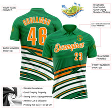 Load image into Gallery viewer, Custom Green Bay Orange-Black 3D St. Patrick&#39;s Day Shamrock Performance Polo Shirt
