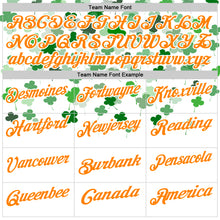 Load image into Gallery viewer, Custom White Bay Orange-Yellow 3D St. Patrick&#39;s Day Shamrock Performance Polo Shirt
