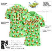 Laden Sie das Bild in den Galerie-Viewer, Custom Pea Green Red 3D St. Patrick&#39;s Day Shamrock Performance Polo Shirt
