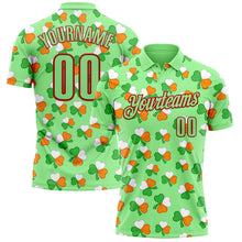 Laden Sie das Bild in den Galerie-Viewer, Custom Pea Green Red 3D St. Patrick&#39;s Day Shamrock Performance Polo Shirt
