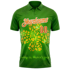 Laden Sie das Bild in den Galerie-Viewer, Custom Green Bay Orange-White 3D St. Patrick&#39;s Day Shamrock Performance Polo Shirt
