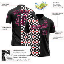 Charger l&#39;image dans la galerie, Custom Black Pink 3D Gambling Poker Performance Polo Shirt
