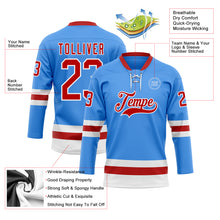 Загрузить изображение в средство просмотра галереи, Custom Sky Blue Red-White Hockey Lace Neck Jersey
