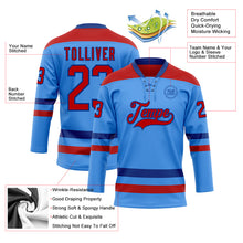 Загрузить изображение в средство просмотра галереи, Custom Sky Blue Red-Royal Hockey Lace Neck Jersey
