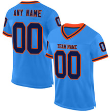 Charger l&#39;image dans la galerie, Custom Powder Blue Navy-Orange Mesh Authentic Throwback Football Jersey
