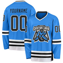 Загрузить изображение в средство просмотра галереи, Custom Powder Blue Black-White Hockey Jersey
