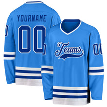 Load image into Gallery viewer, Custom Powder Blue Royal-White Hockey Jersey
