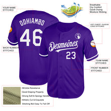 Load image into Gallery viewer, Custom Purple White Mesh Authentic Throwback Baseball Jersey
