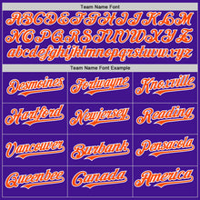 Load image into Gallery viewer, Custom Purple Orange-White Mesh Authentic Throwback Baseball Jersey
