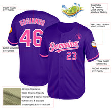 Laden Sie das Bild in den Galerie-Viewer, Custom Purple Pink-White Mesh Authentic Throwback Baseball Jersey
