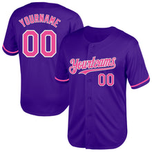 Laden Sie das Bild in den Galerie-Viewer, Custom Purple Pink-White Mesh Authentic Throwback Baseball Jersey
