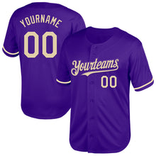 Загрузить изображение в средство просмотра галереи, Custom Purple Cream Mesh Authentic Throwback Baseball Jersey
