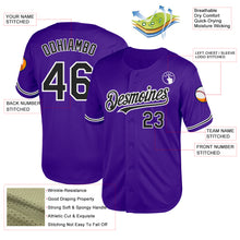 Laden Sie das Bild in den Galerie-Viewer, Custom Purple Black-White Mesh Authentic Throwback Baseball Jersey
