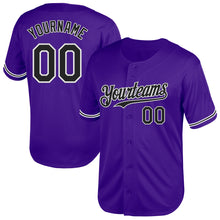 Laden Sie das Bild in den Galerie-Viewer, Custom Purple Black-White Mesh Authentic Throwback Baseball Jersey
