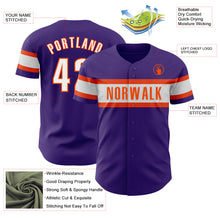 Load image into Gallery viewer, Custom Purple White-Orange Authentic Baseball Jersey
