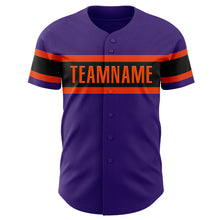 Load image into Gallery viewer, Custom Purple Black-Orange Authentic Baseball Jersey
