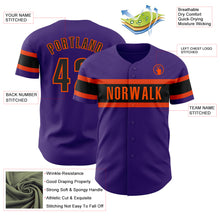 Load image into Gallery viewer, Custom Purple Black-Orange Authentic Baseball Jersey
