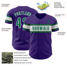 Load image into Gallery viewer, Custom Purple Kelly Green-White Authentic Baseball Jersey
