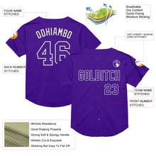 Charger l&#39;image dans la galerie, Custom Purple White Mesh Authentic Throwback Baseball Jersey
