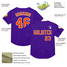 Charger l&#39;image dans la galerie, Custom Purple Orange-White Mesh Authentic Throwback Baseball Jersey
