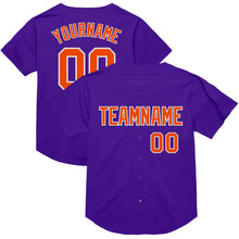 Charger l&#39;image dans la galerie, Custom Purple Orange-White Mesh Authentic Throwback Baseball Jersey
