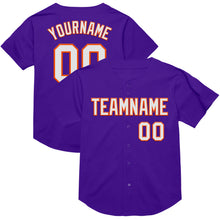 Charger l&#39;image dans la galerie, Custom Purple White-Orange Mesh Authentic Throwback Baseball Jersey
